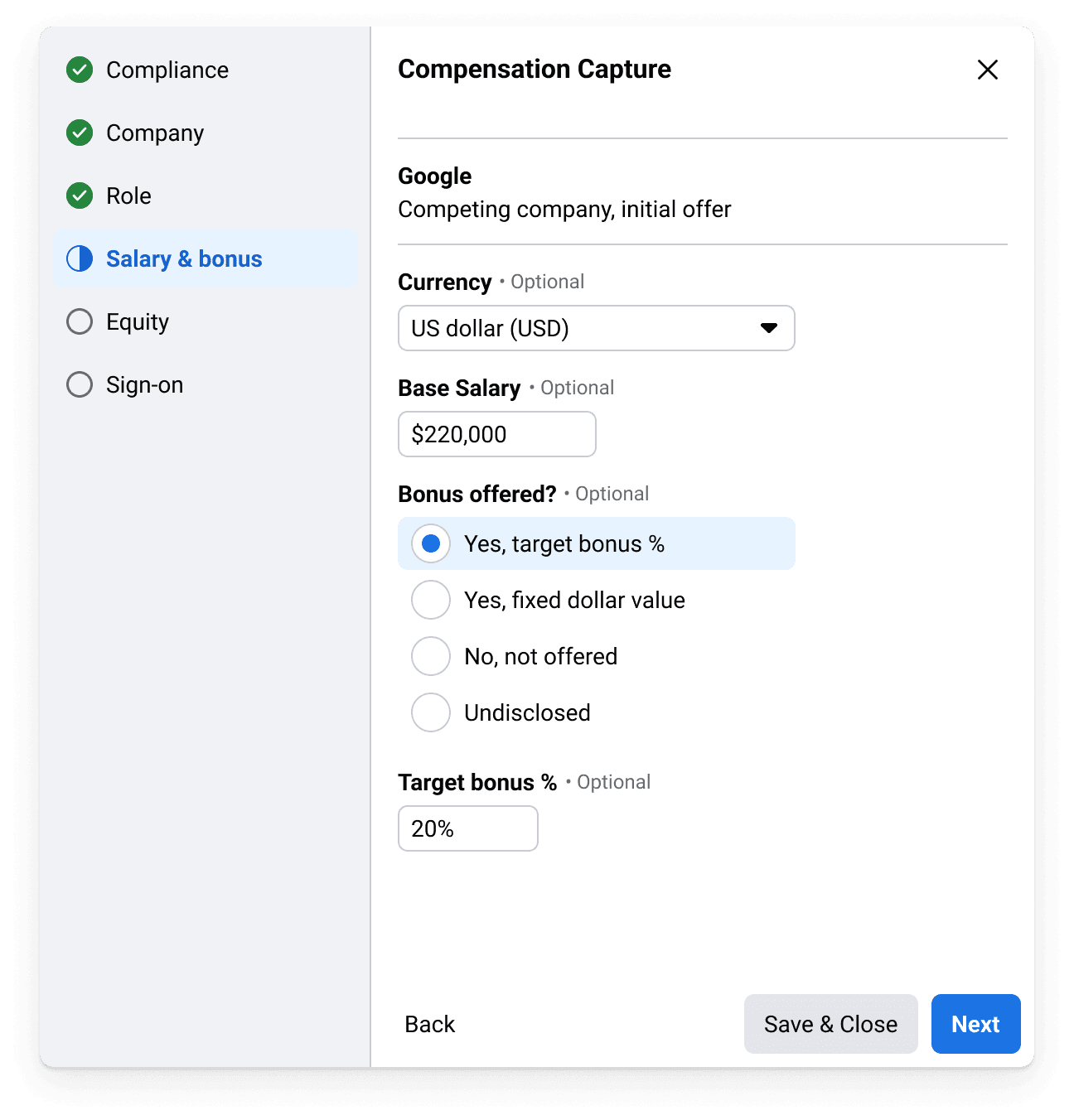 From unvalidated prose to structured, validated comp capture